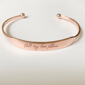 Pulseira de caligrafia real • Joias de caligrafia personalizadas • Pulseira de assinatura • Presente de lembrança personalizado memorial • Presente de dia das mães
