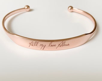 Actual Handwriting Bracelet • Custom Handwriting Jewelry • Signature Bracelet • Memorial Personalized Keepsake Gift • Mother's  Day Gift