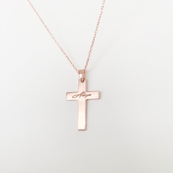 White Gold Cross Pendant for Women with Rose Gold Tassel, Diamond Studded  1/5 Cttw – North Arrow Shop