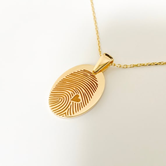Personalized Actual Fingerprint Necklace- Fingerprint Jewelry, Personalized Gift, Memorial Gift, Custom Necklace, Gifts for Girlfriend