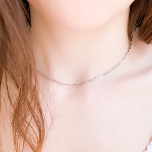 Silver Choker Necklace, Boho Necklace, Necklaces for Women, Chain Choker, Silver Chain Necklace, Dainty Necklace