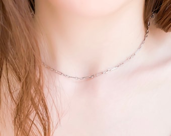 Silver Choker Necklace, Boho Necklace, Necklaces for Women, Chain Choker, Silver Chain Necklace, Dainty Necklace