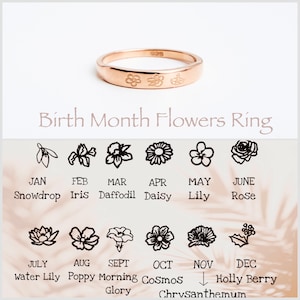 Multiple Birth Flower Ring / Personalized Gifts for Mom / Mothers Day Gift Ring / Birthday and Bridesmaid Gifts for Her