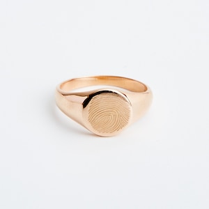 Fingerprint Ring Jewelry Memorial, Personalized Handmade Jewelry, Signet Ring for Women and Men in Silver, Gold, Rose Gold, Rings for Women