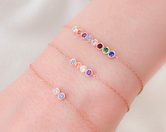 Custom Birthstone Bracelet for Women , Personalized Gift for Women, Bridesmaid Gifts / Silver Bracelet / Mom Gifts for Mom