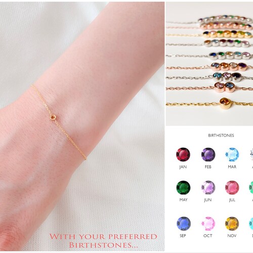 Family Birthstone Bracelet Personalized 