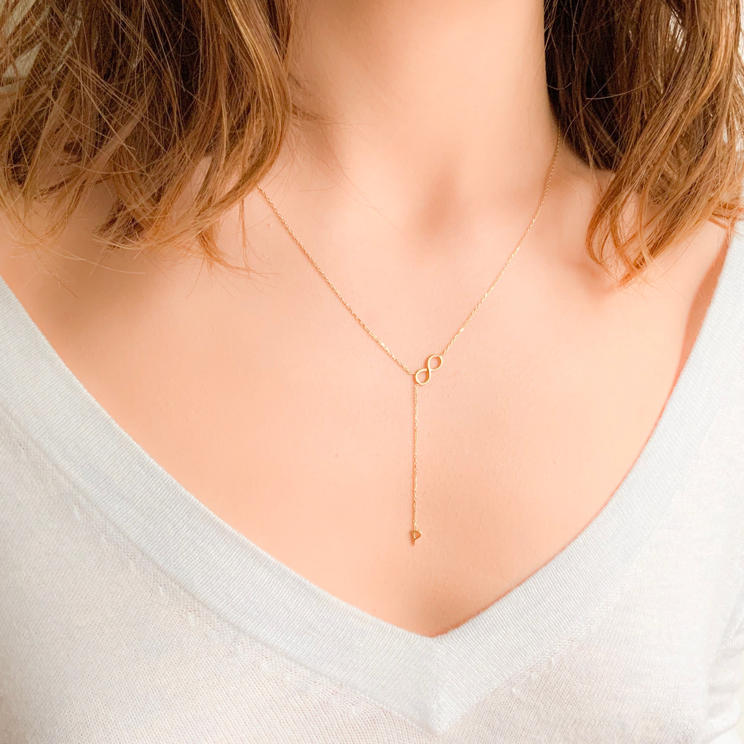 Lariat gold initial necklace deals