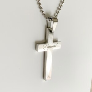Herren Halskette personalisiert, Herren Geschenk, gravierte Kreuz Halskette Männer, Kreuz Halskette für Jungen, Halskette für Männer, personalisiertes Geschenk für Männer