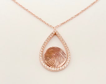 Collier d’empreintes digitales personnalisé, collier délicat, chaîne de collier de bijoux de crémation, cadeau commémoratif personnalisé, cadeaux sentimentaux pour maman