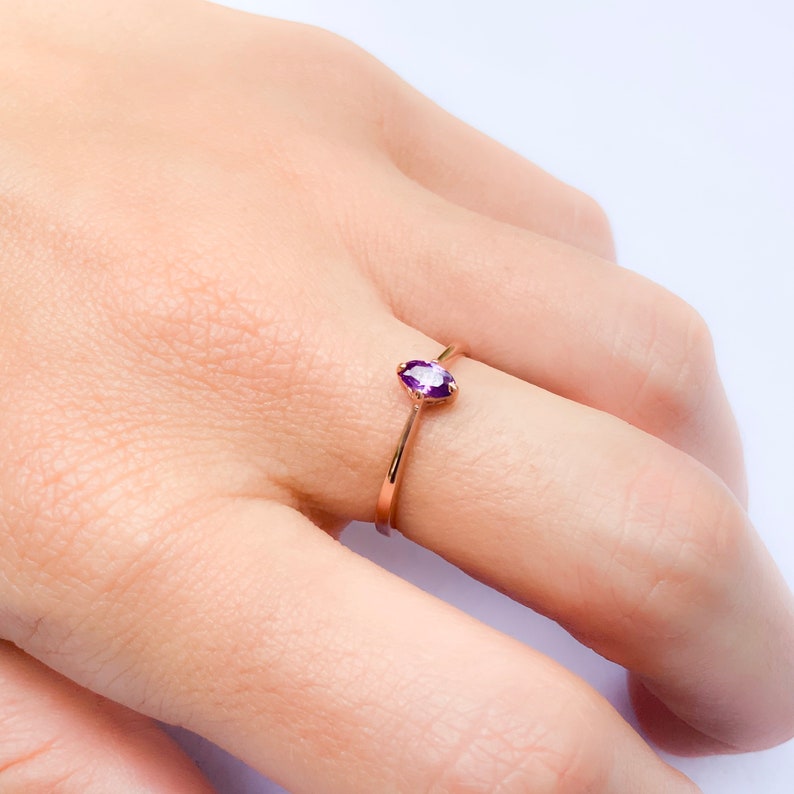 Personalized Bridesmaid Gift Personalized Jewelry Custom Birthstone Ring Gifts For Her,Rings Gifts for Women Amethyst Ring