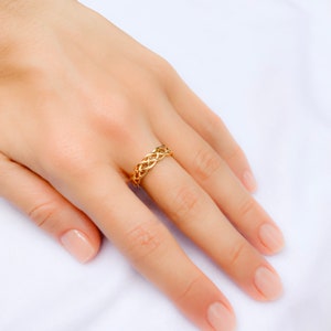 Rings for Women, Braided Ring, Celtic Wedding Band Ring, Dainty Gold Ring, Boho Rings image 3