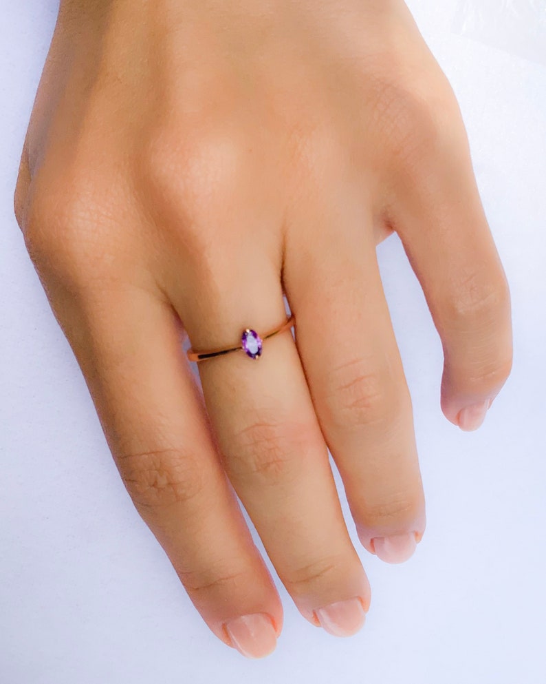 Personalized Bridesmaid Gift Personalized Jewelry Custom Birthstone Ring Gifts For Her,Rings Gifts for Women Amethyst Ring