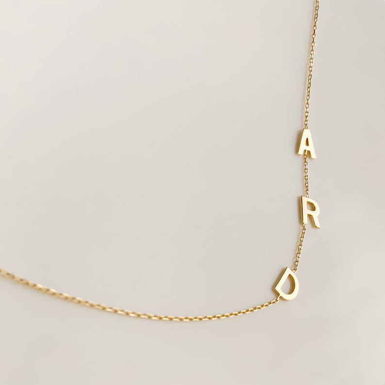 Sideways Initial Necklace Necklaces for Women Personalized Etsy