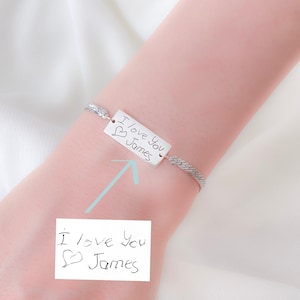 Actual Handwriting Bracelet , Personalized Memorial Gift for Her , Handwriting Jewelry,  Signature Bracelet, Christmas Gifts for Women