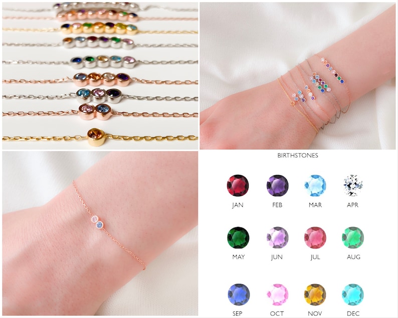 Birthstone Jewelry Bracelets for Women Birthstone Bracelet Etsy