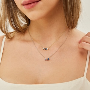Gold, Rose Gold or Silver Birthstone Necklace For Mom, Personalized Family Birthstone Jewelry, Personalized Gifts for Mom, Handmade Jewelry