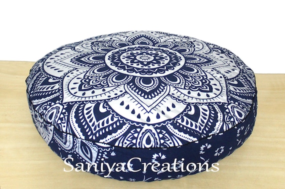 Decorative Round Mandala Cotton Cushion Cover India Handmade