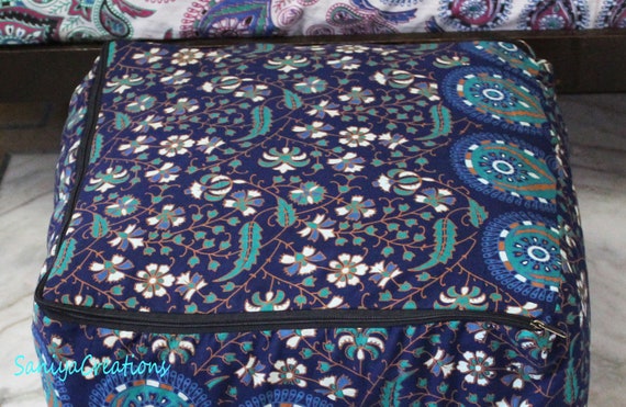 Copri pouf quadrato in cotone per ottomana Copri poggiapiedi decorativo per  sedia da pavimento FORMATO PERSONALIZZATO DISPONIBILE -  Italia