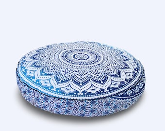 Boho Papasan Chair Cushion Cover: Indian Cotton Floor Pillow Slipcover