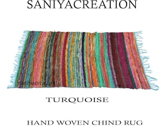 Handmade Multicolor Chindi Rag Rug – Eco-Friendly, Recycled Fabric, Unique Piece