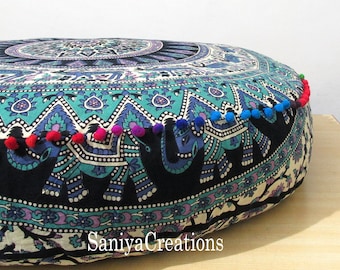 Round Cotton Papasan Cushion Cover Floor Decor Pet Bed Pillow Covers