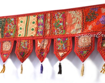 Black Mango Gifts Handmade Indian Ethnic Wall Hanging Patchwork Window Valance Black Mango Gifts Handmade Indian Ethnic Wall Hanging Patchwork Window Valance