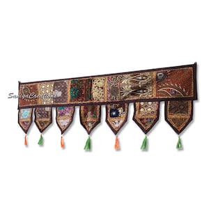 HANDMADE PATCHWORK TORAN - Door Topper Valence Window Decor Wall Hanging Embroidered Toran Home Decorative