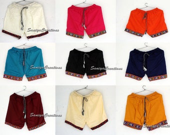 MIX LOT - Solid Color Yoga Shorts Indian Handmade Beachwear Short Summer Short Street Outfit ( Free Ship )