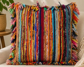 Durrie Pillow Cover Multicolor Sofa Decor Cushion Cover Handmade Pillowcase Throw