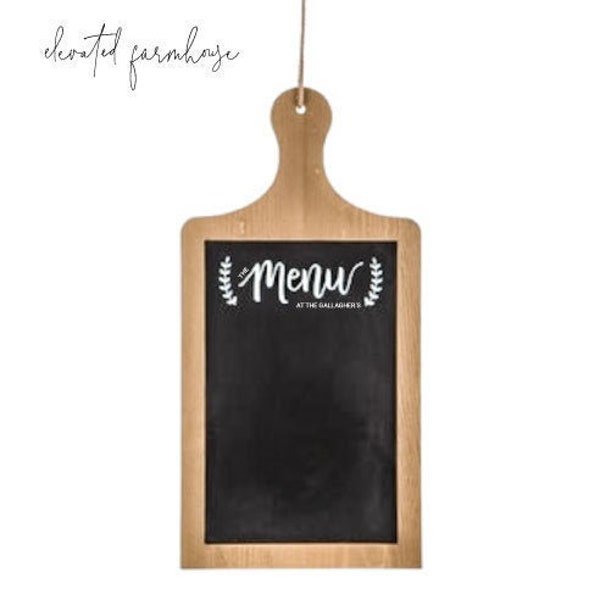 Weekly Menu | The Menu at "Your Last Name" | Chalkboard Farmhouse Decor | Meal Planner Sign | Kitchen Chalkboard Sign | Fixer Upper Style