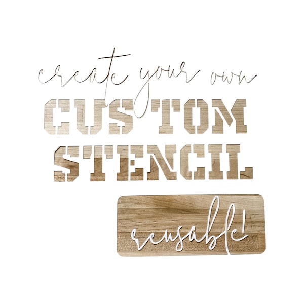 Custom Stencil | Create Your Own Stencil | Reusable Stencil | Multi-Use Plastic Stencil | Letter Stencils | Custom Stencils