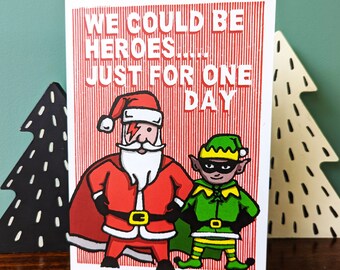 Bowie Santa Christmas Card