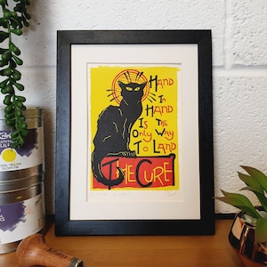 LoveCats, stampa originale in lino pressato a mano