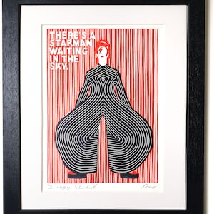 David Bowie Original Lino Print