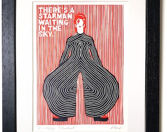 David Bowie Original Lino Print