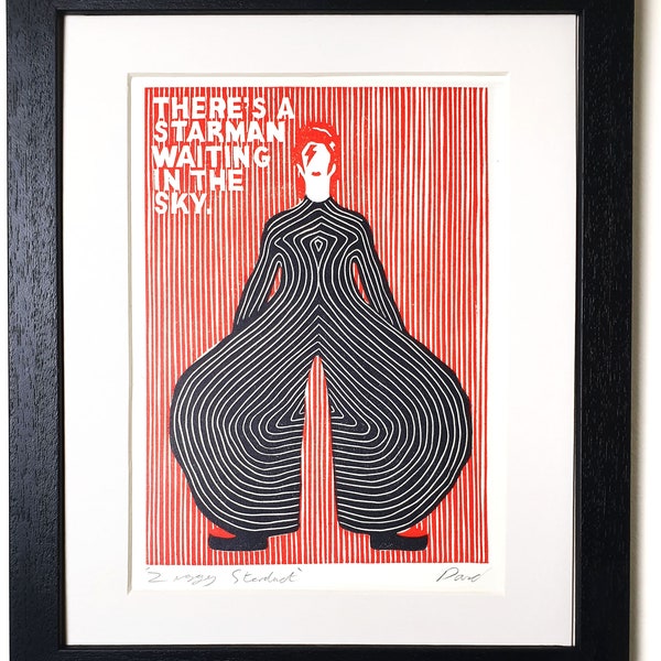 David Bowie Original Lino Print