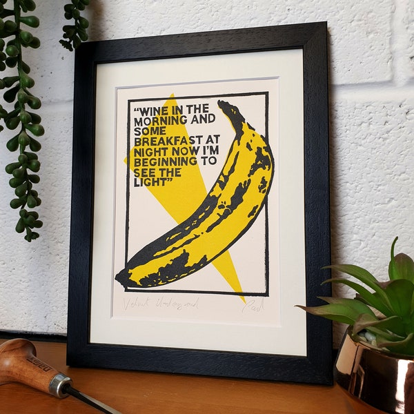 Velvet Underground-Andy Warhol Banana, Original Lino Print