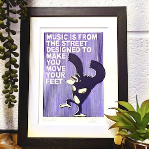 Gorrilaaaz Original Lino Print