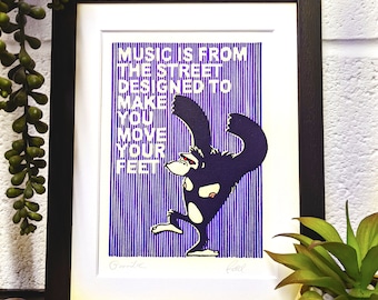 Gorrilaaaz Original Lino Print