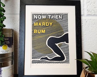 Originele linoprint en tekst van MardyBum