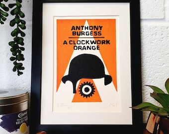 Clockwork Lino Print