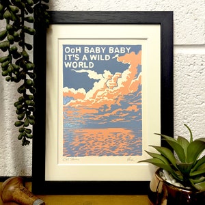 Cat Stevens- Wild World Lino Print