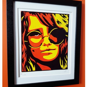 Janis Joplin Lino print