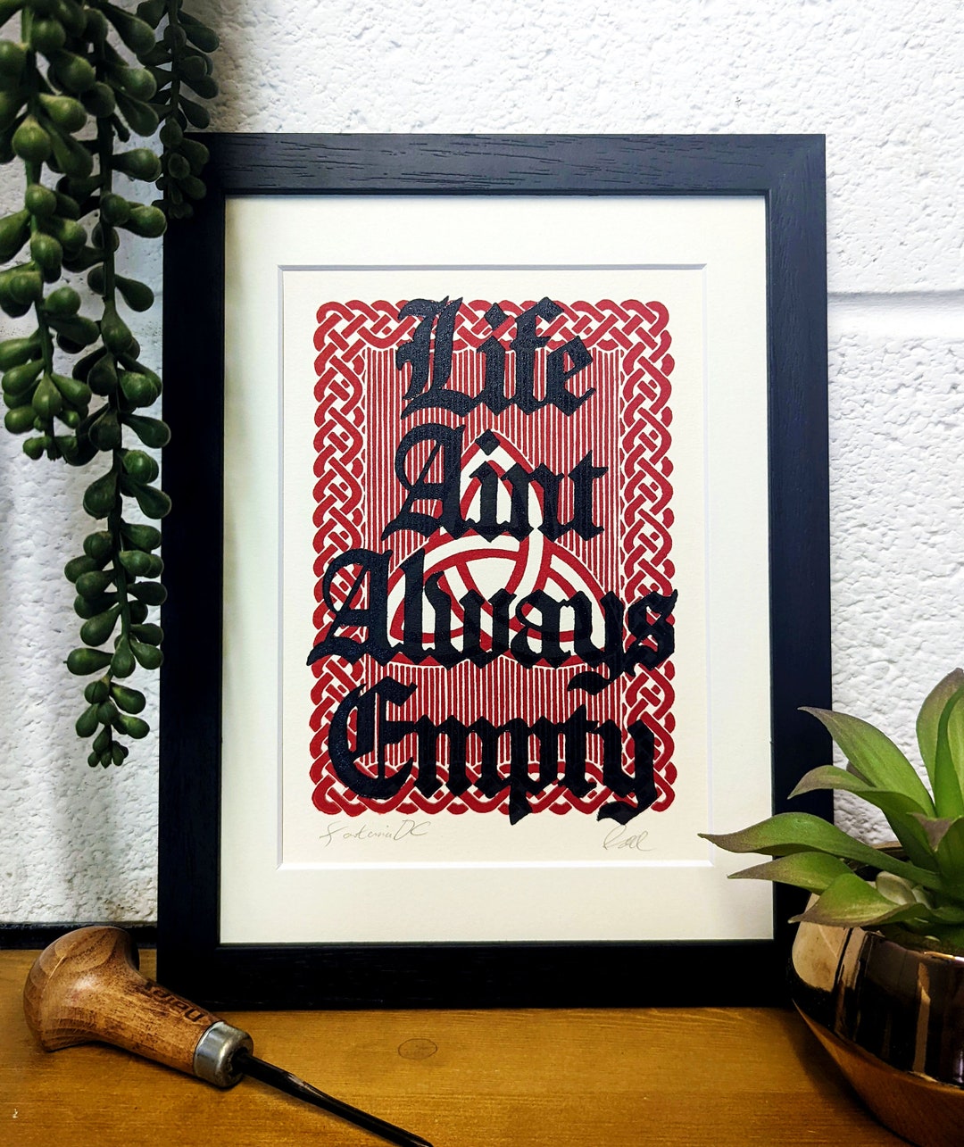 Life Aint Empty Original Gaelic Lino Print - Etsy