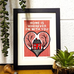 Home Is Wherever - Stampa originale in linoleum