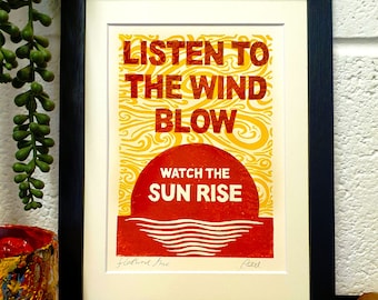 Fleetwood Mac Original Lino Print