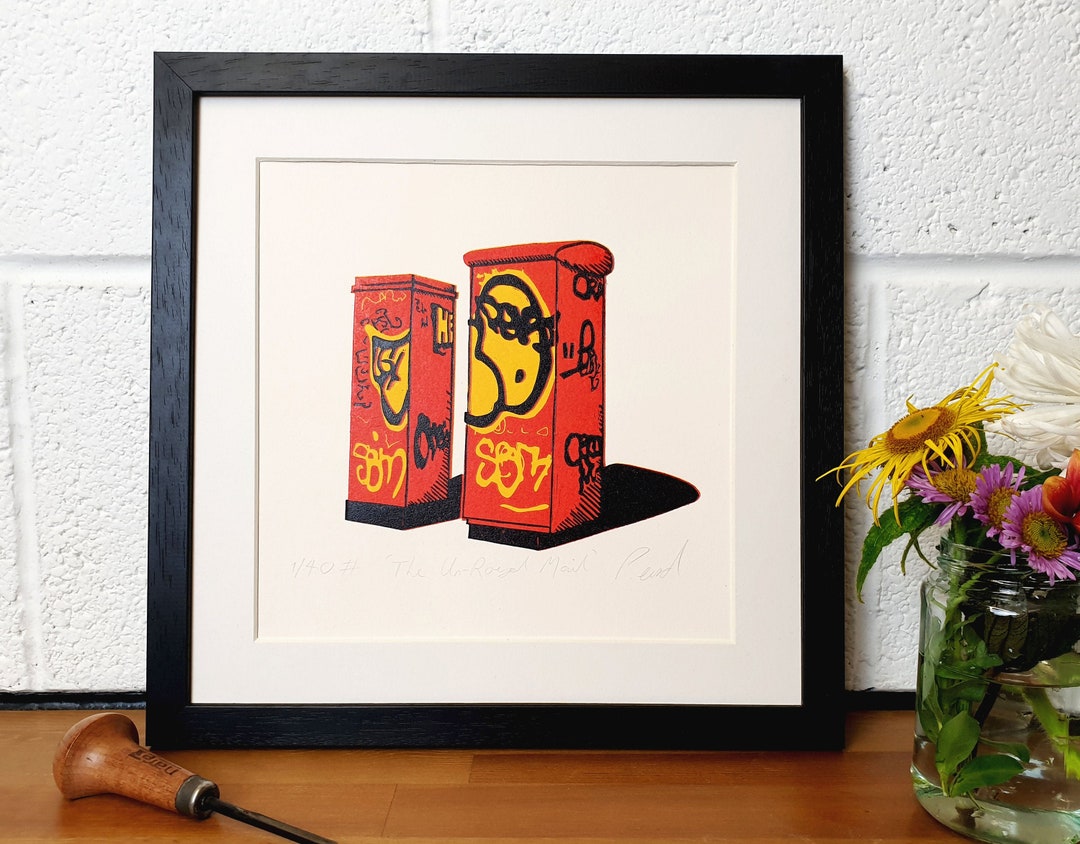 Graffiti Post Box Lino Print: Urban Art, Limited Edition - Etsy