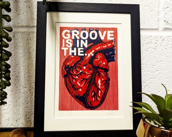 Groove is in the heart - Original Linoldruck