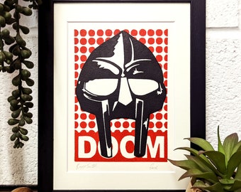 Doom Lino Print