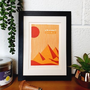 Pyramiden Original Linoldruck
